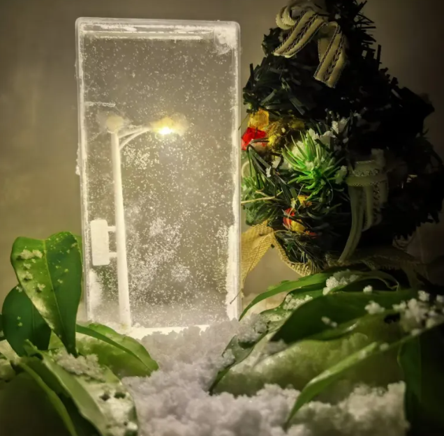 Snowy Night Lamp, Handmade Christmas Gift